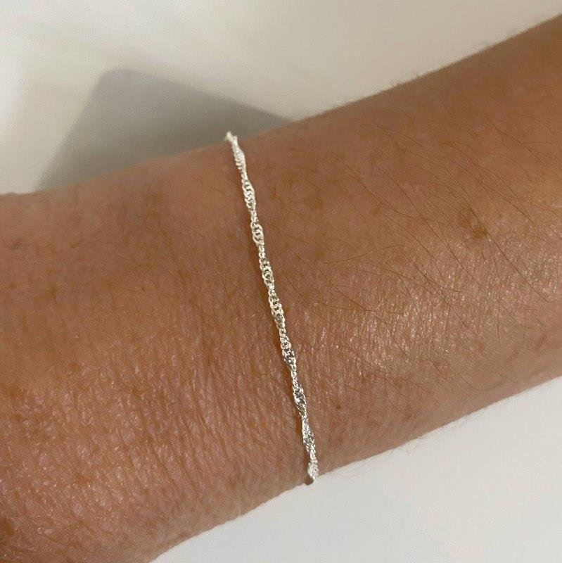 PULSEIRA PRATA 925 ELOS GROUMETT FINA TORCIDA 1X1
