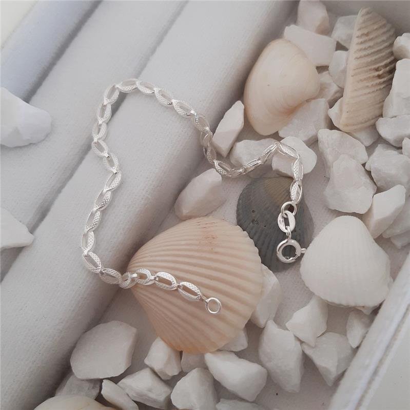 PULSEIRA PRATA 925 ELOS OVAL DUPLO VAZADO