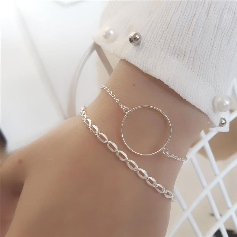 PULSEIRA PRATA 925 ELOS OVAL DUPLO VAZADO