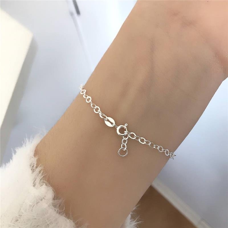 PULSEIRA PRATA 925 FILHA MENINA PEDRA ROSA