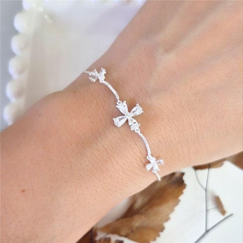 PULSEIRA PRATA 925 FLOR ZIRCÔNIA