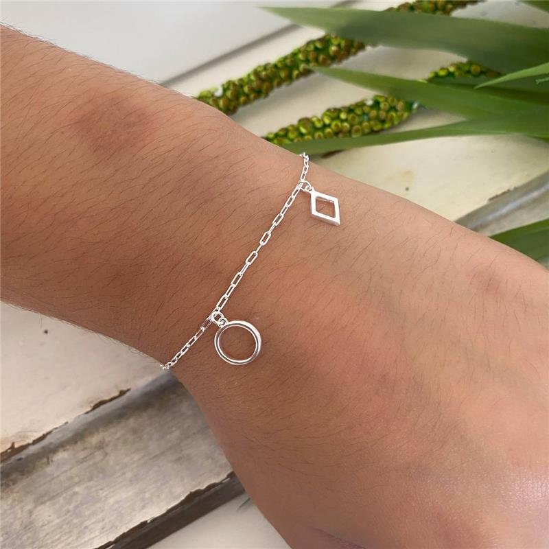 PULSEIRA PRATA 925 FORMAS GEOMÉTRICAS