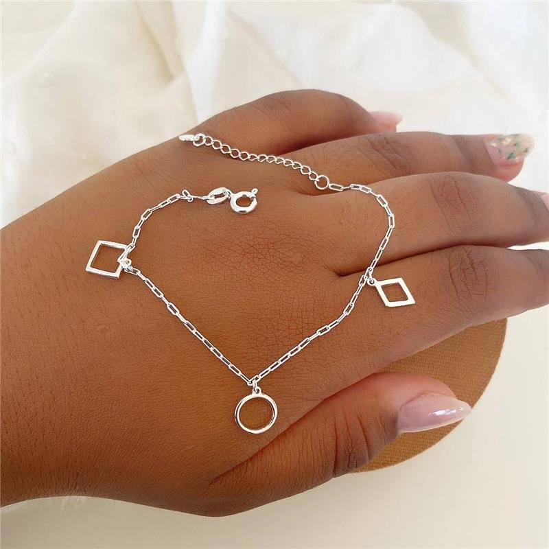 PULSEIRA PRATA 925 FORMAS GEOMÉTRICAS