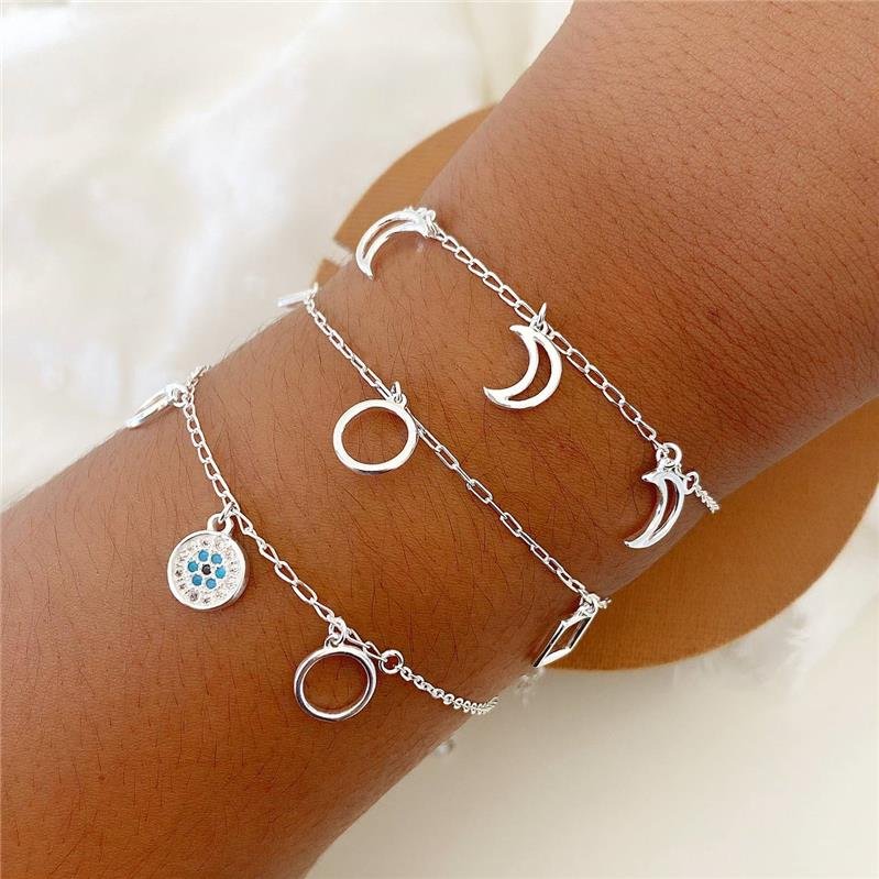 PULSEIRA PRATA 925 FORMAS GEOMÉTRICAS