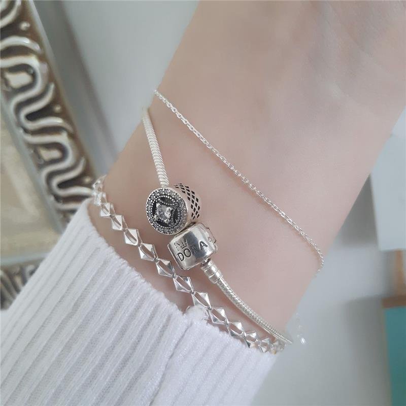 PULSEIRA PRATA 925 GEOMÉTRICO LOSANGOS DUPLO VAZADOS