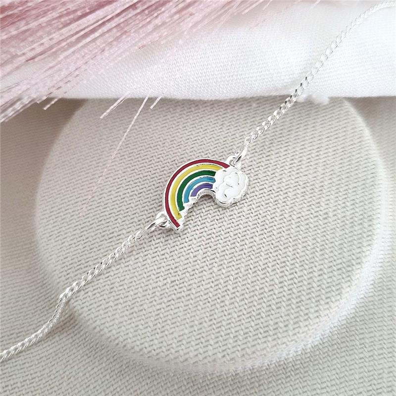 PULSEIRA PRATA 925 INFANTIL ARCO ÍRIS