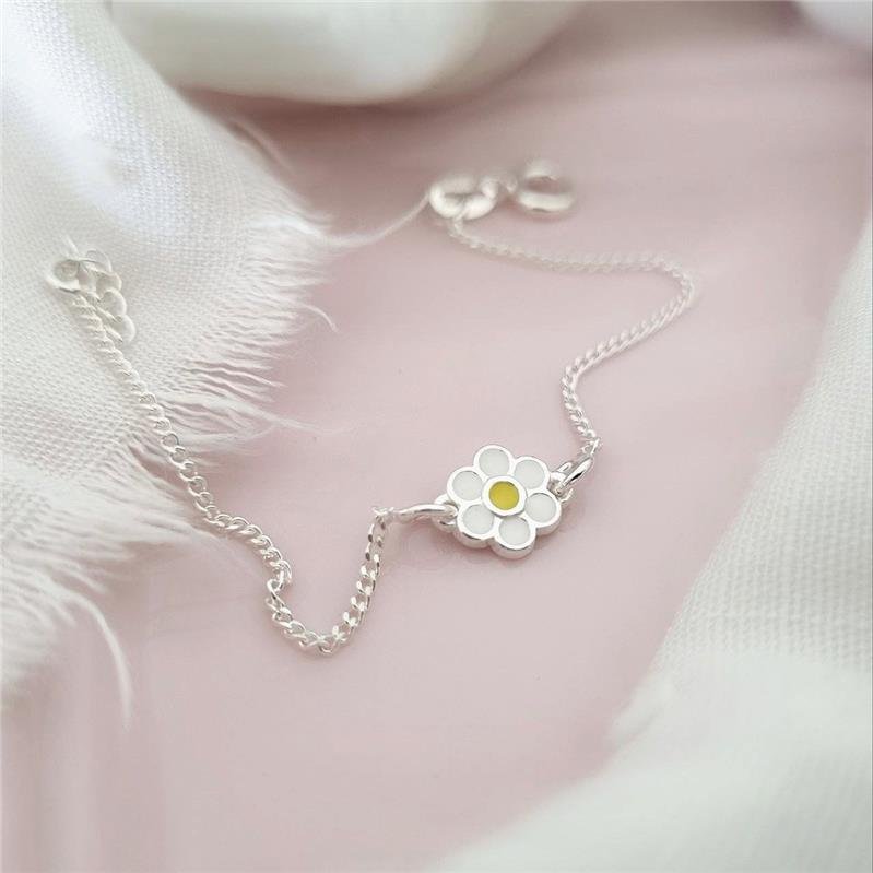 PULSEIRA PRATA 925 INFANTIL FLOR MARGARIDA