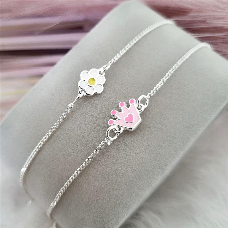 PULSEIRA PRATA 925 INFANTIL FLOR MARGARIDA