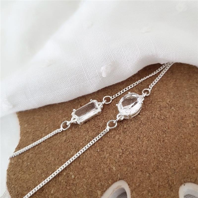 PULSEIRA PRATA 925 INFANTIL PEDRA OVAL