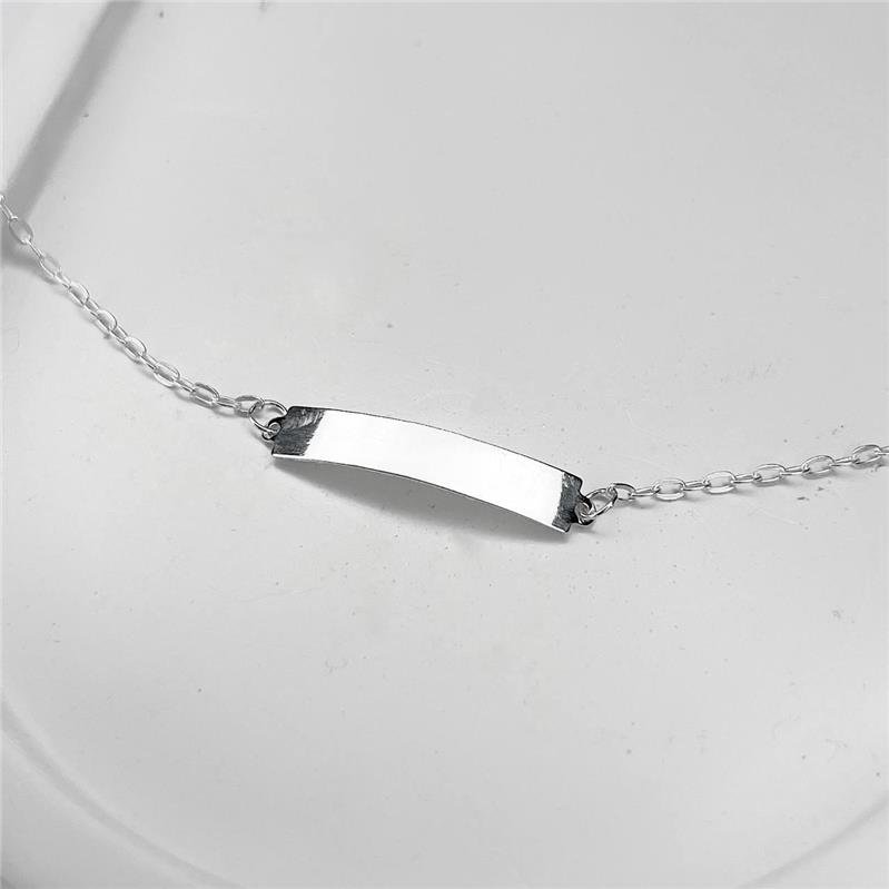 PULSEIRA PRATA 925 INFANTIL PLACA LISA PERSONALIZÁVEL