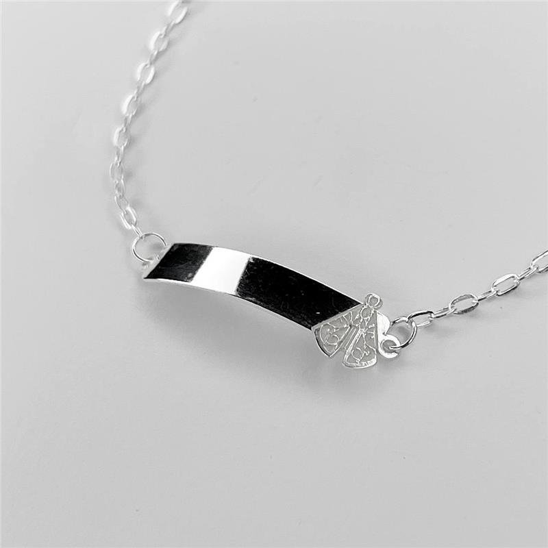 PULSEIRA PRATA 925 INFANTIL PLACA NOSSA SENHORA LATERAL
