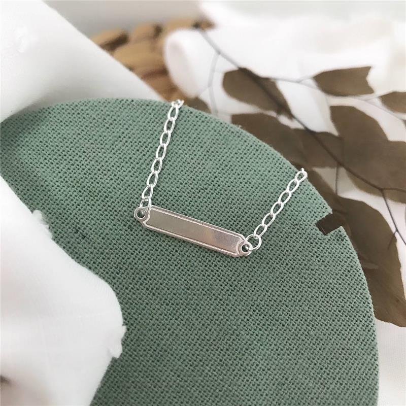 PULSEIRA PRATA 925 INFANTIL PLAQUINHA COM BORDA