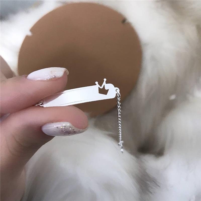 PULSEIRA PRATA 925 INFANTIL PLAQUINHA COROA