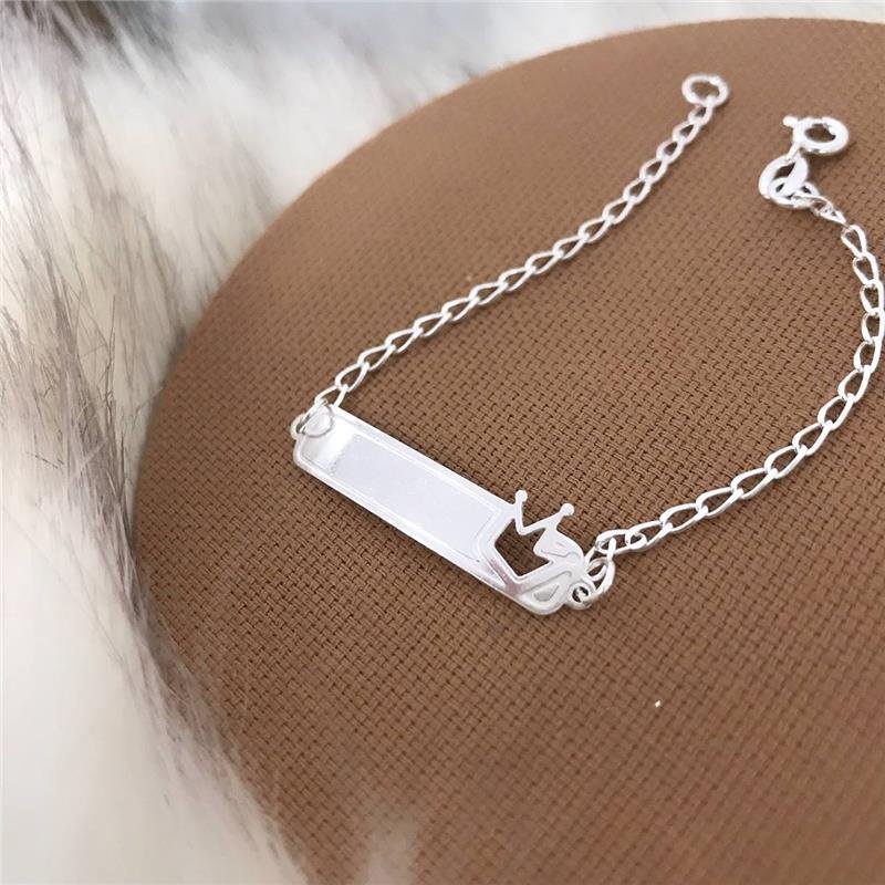 PULSEIRA PRATA 925 INFANTIL PLAQUINHA COROA