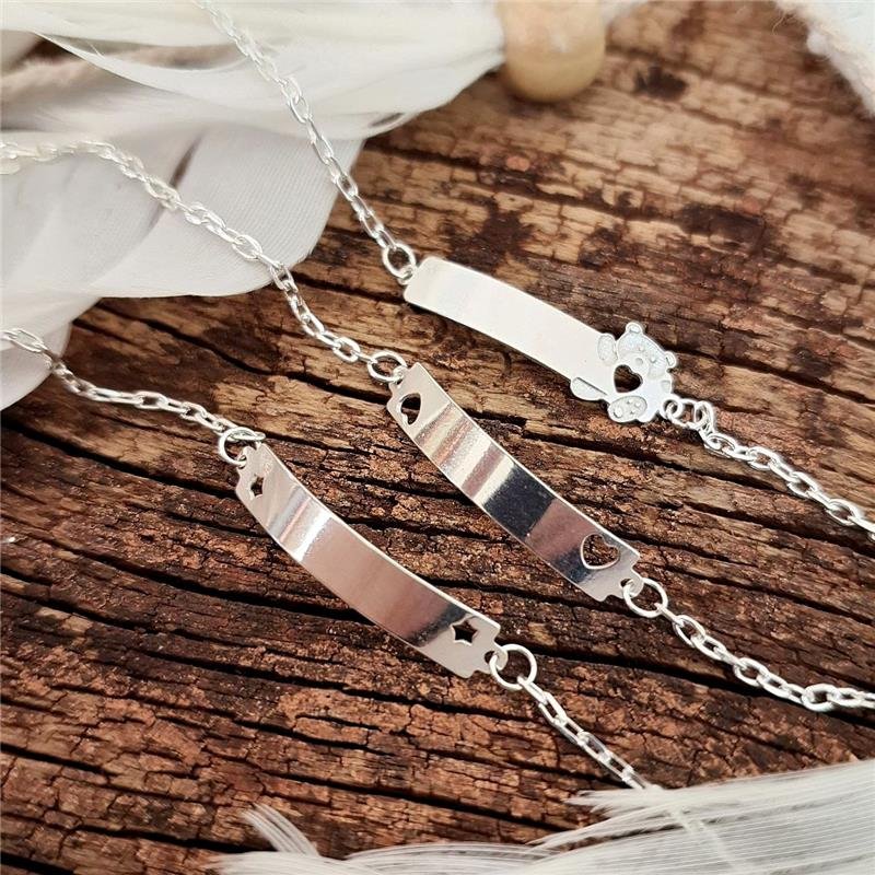 PULSEIRA PRATA 925 INFANTIL PLAQUINHA ESTRELA