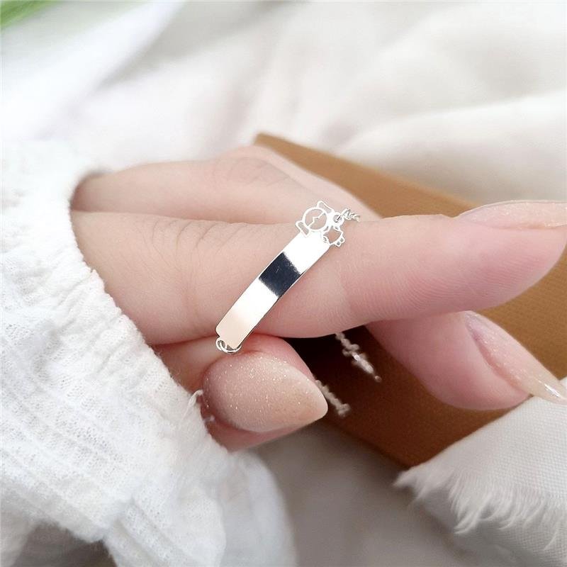 PULSEIRA PRATA 925 INFANTIL PLAQUINHA MENINA