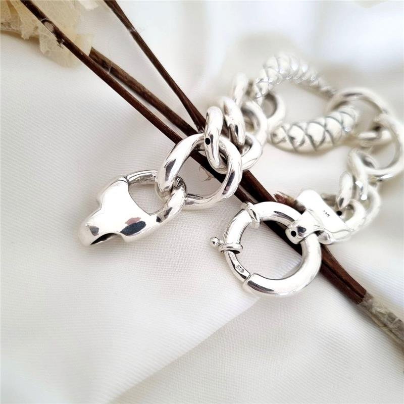 PULSEIRA PRATA 925 LUXO ELOS GRANDES ELETRROFORMAÇÃO