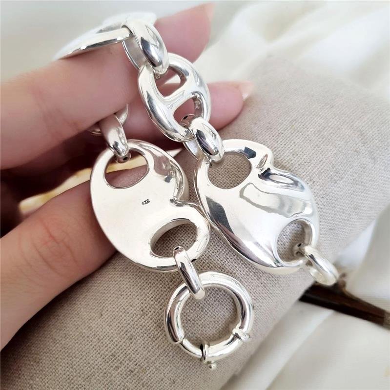 PULSEIRA PRATA 925 LUXO PLACAS ELETROFORMAÇÃO