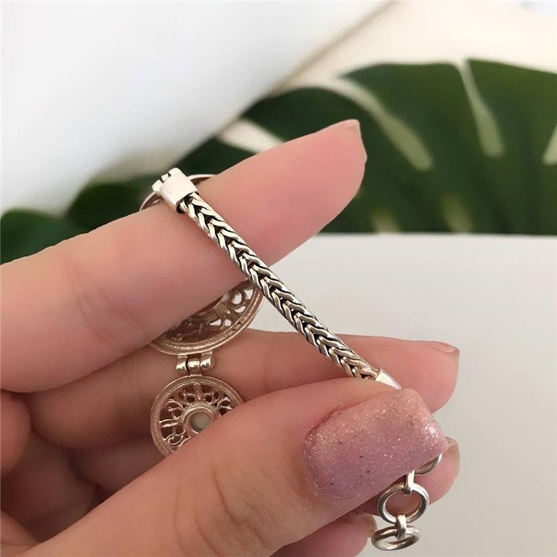 PULSEIRA PRATA 925 MANDALAS COM PÉROLA