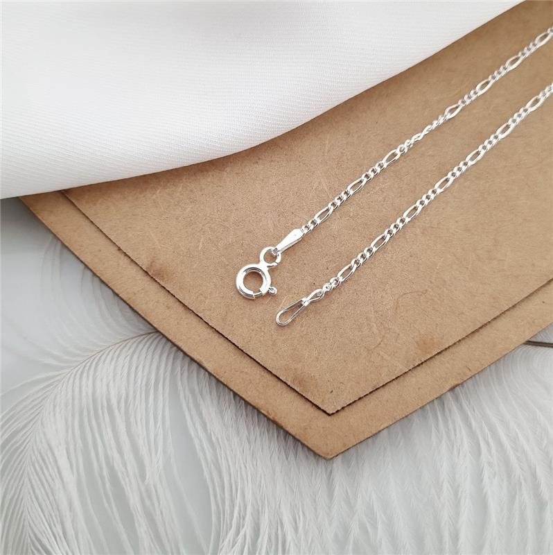 PULSEIRA PRATA 925 MASCULINA ELOS FÍGARO 3X1 1MM