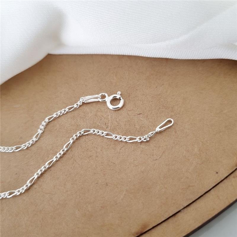 PULSEIRA PRATA 925 MASCULINA ELOS FÍGARO 3X1 1MM