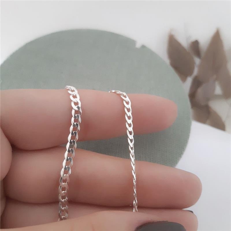 PULSEIRA PRATA 925 MASCULINA ELOS GROUMETT 1X1 3MM