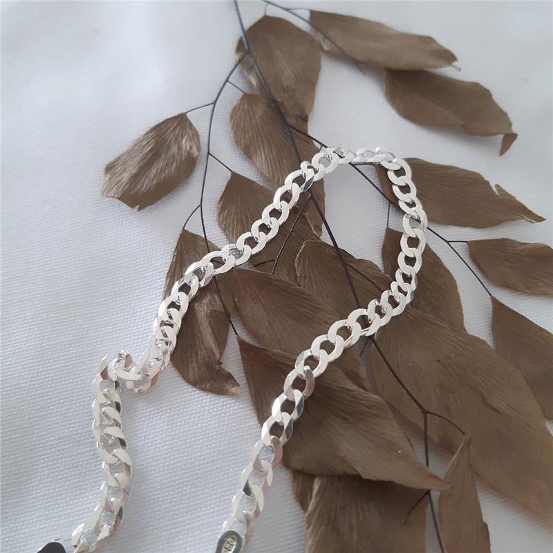 PULSEIRA PRATA 925 MASCULINA ELOS GROUMETT 1X1 4MM