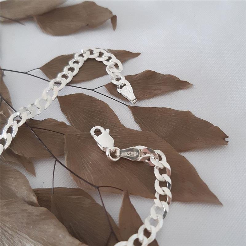 PULSEIRA PRATA 925 MASCULINA ELOS GROUMETT 1X1 4MM