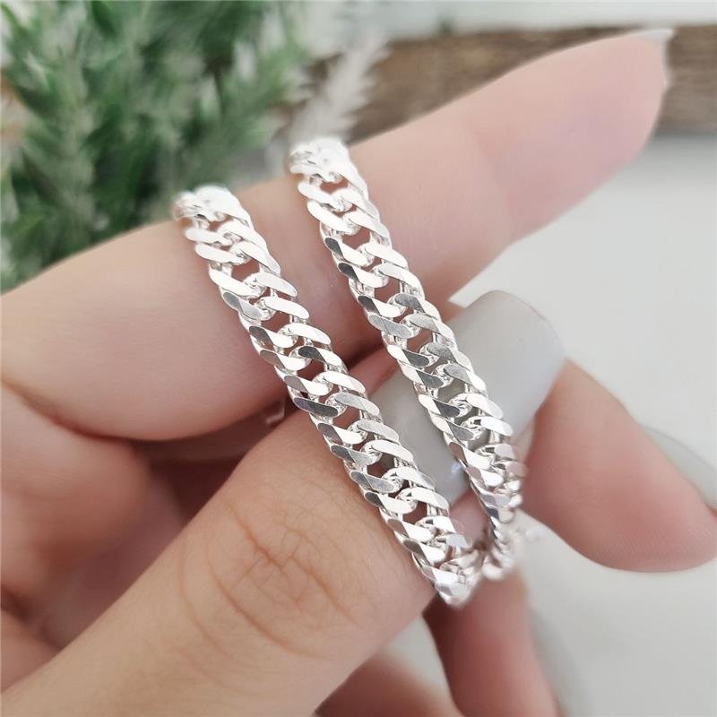 PULSEIRA PRATA 925 MASCULINA ELOS GROUMETT DUPLOS 5MM