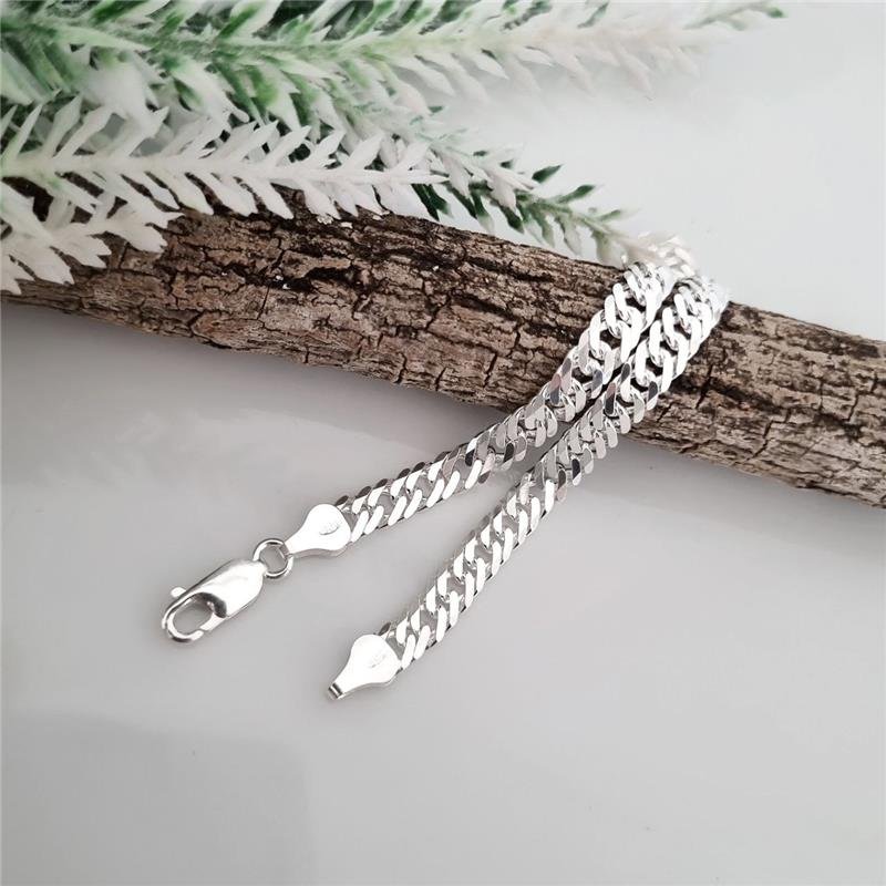 PULSEIRA PRATA 925 MASCULINA ELOS GROUMETT DUPLOS 5MM