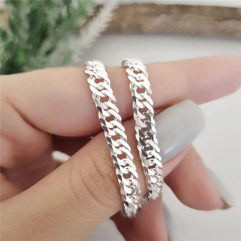 PULSEIRA PRATA 925 MASCULINA ELOS GROUMETT DUPLOS 5MM