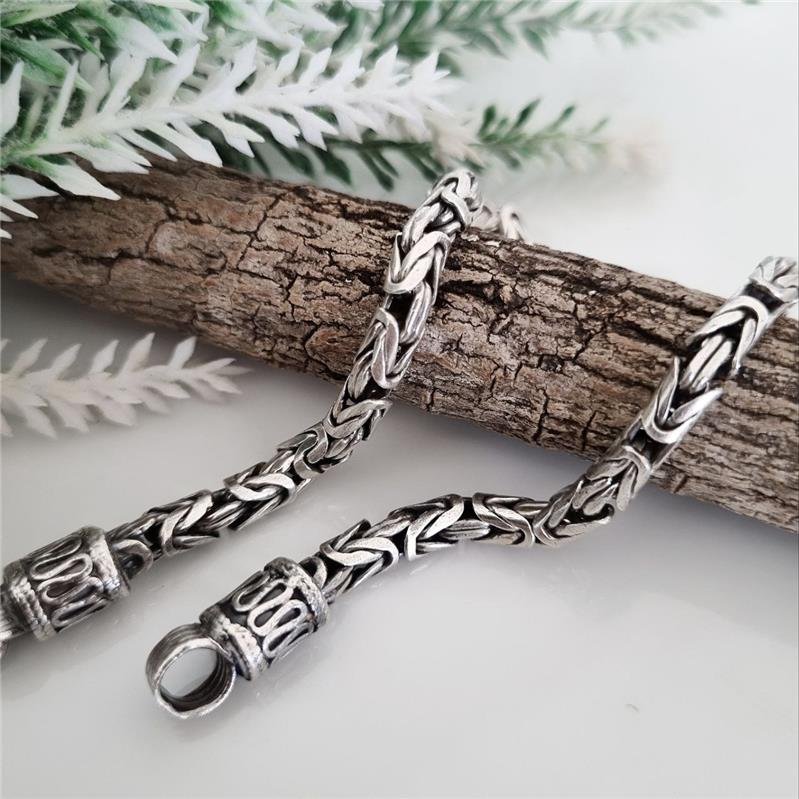 PULSEIRA PRATA 925 MASCULINA PONTO PERUANO 4MM