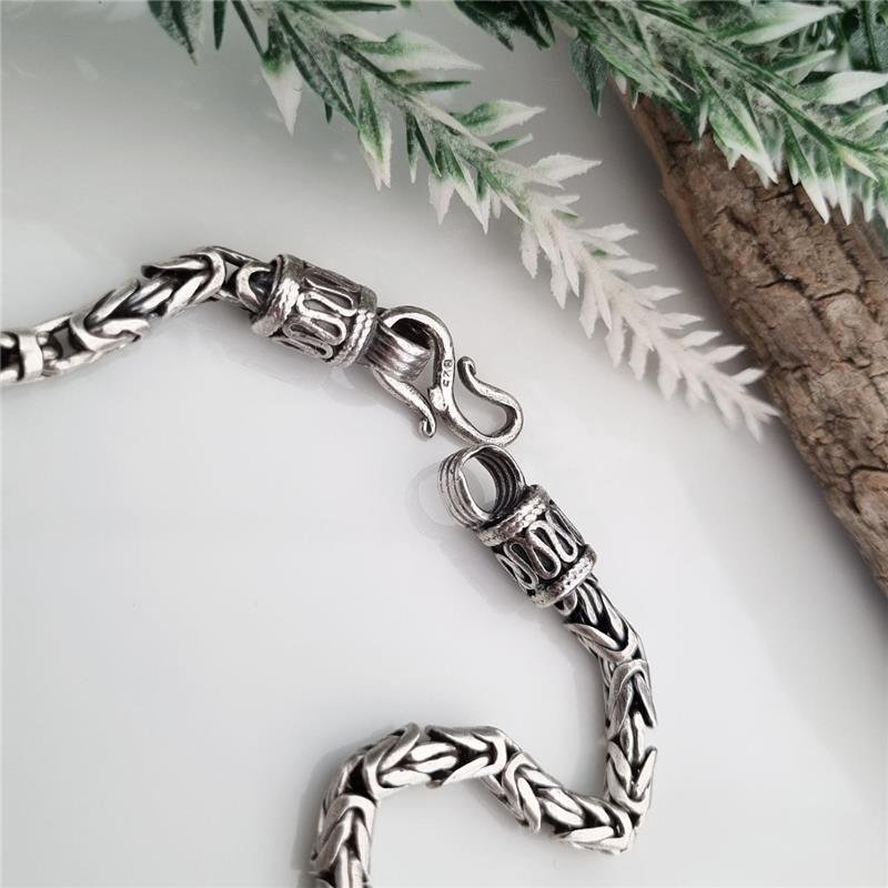 PULSEIRA PRATA 925 MASCULINA PONTO PERUANO 4MM