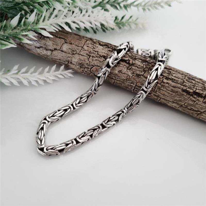 PULSEIRA PRATA 925 MASCULINA PONTO PERUANO 4MM