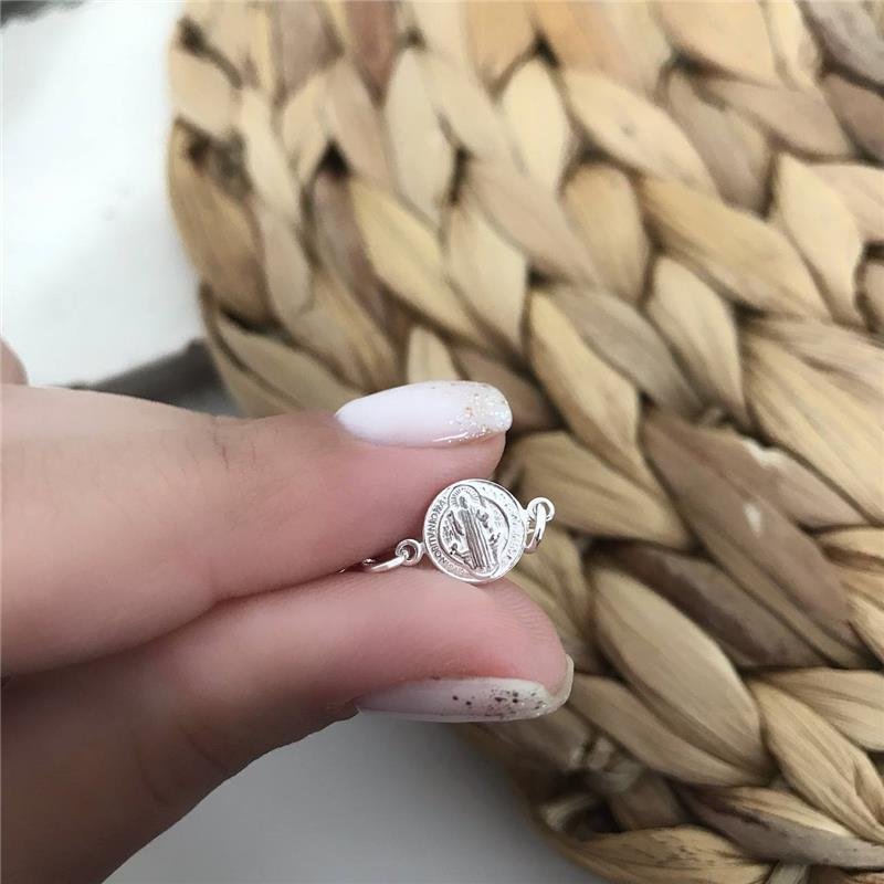 PULSEIRA PRATA 925 MEDALHA SÃO BENTO