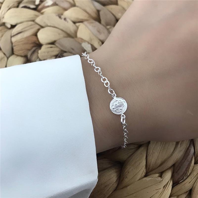 PULSEIRA PRATA 925 MEDALHA SÃO BENTO