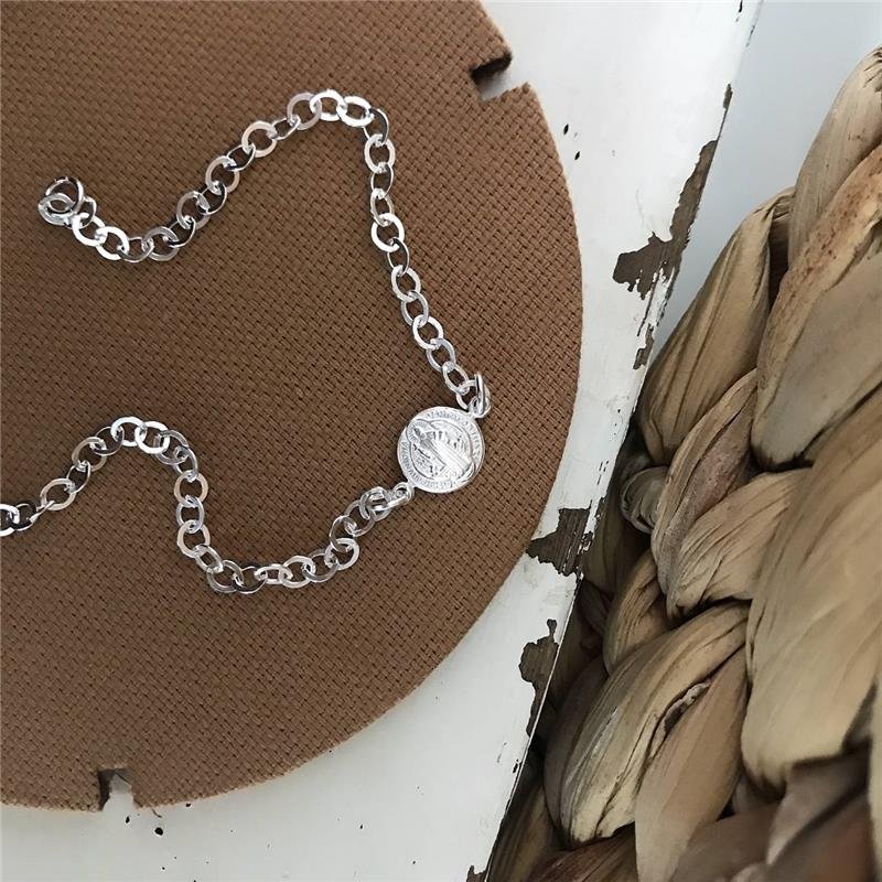 PULSEIRA PRATA 925 MEDALHA SÃO BENTO