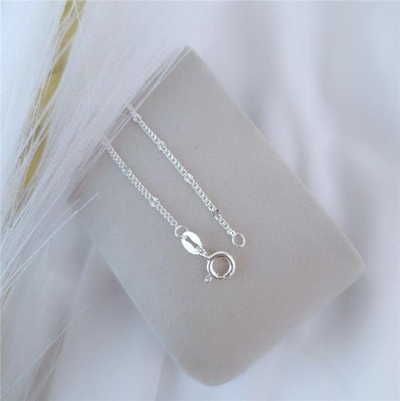 PULSEIRA PRATA 925 MINI PLAQUINHAS ELOS GROUMET