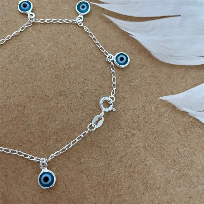 PULSEIRA PRATA 925 OLHOS GREGOS PENDURADOS