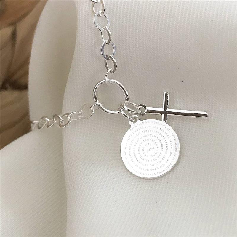 PULSEIRA PRATA 925 PAI NOSSO CRUZ