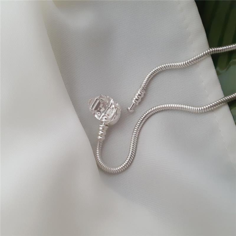 PULSEIRA PRATA 925 PARA BERLOQUE 19 CM FECHO CORAÇÃO