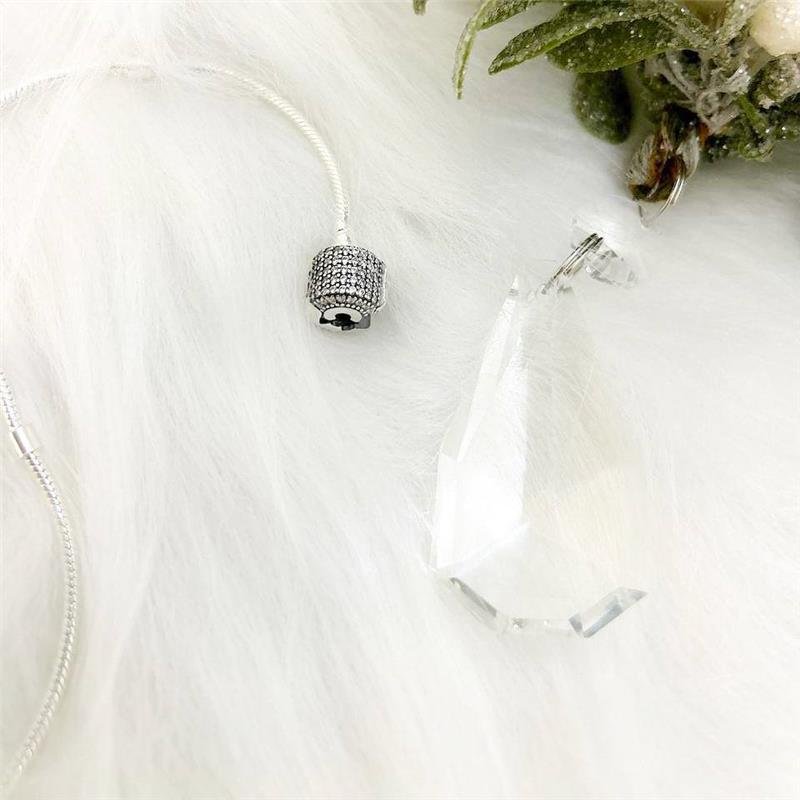 PULSEIRA PRATA 925 PARA BERLOQUE FECHO BARRIL CRAVEJADO