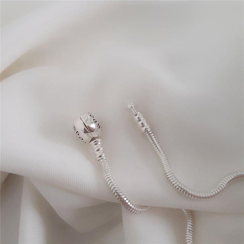 PULSEIRA PRATA 925 PARA BERLOQUE FECHO CORAÇÃO 19 CM