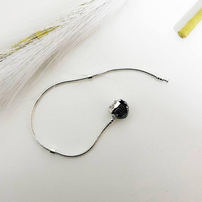 PULSEIRA PRATA 925 PARA BERLOQUES CORAÇÃO CRAVEJADO