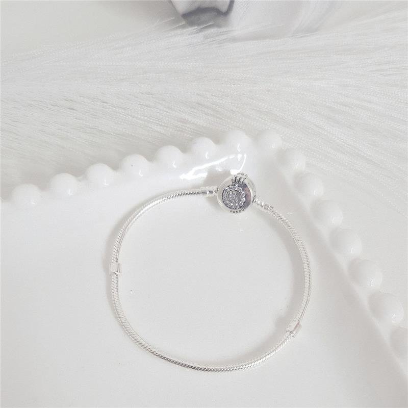 PULSEIRA PRATA 925 PARA BERLOQUES CRAVEJADA MINI COROA