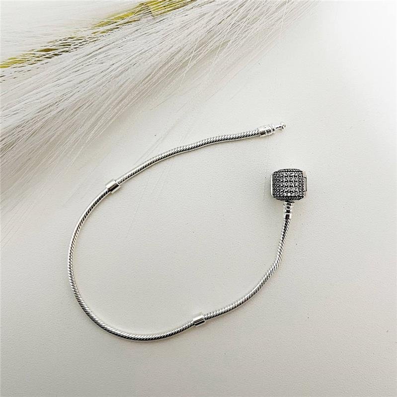 PULSEIRA PRATA 925 PARA BERLOQUES FECHO TAMBOR CRAVEJADO