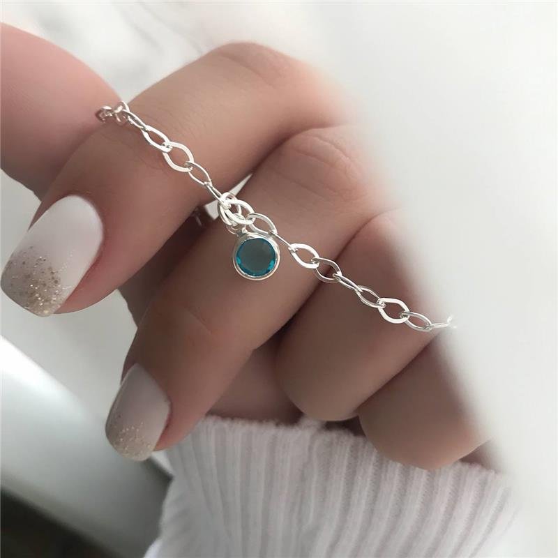 PULSEIRA PRATA 925 PEDRA ROSA OU AZUL