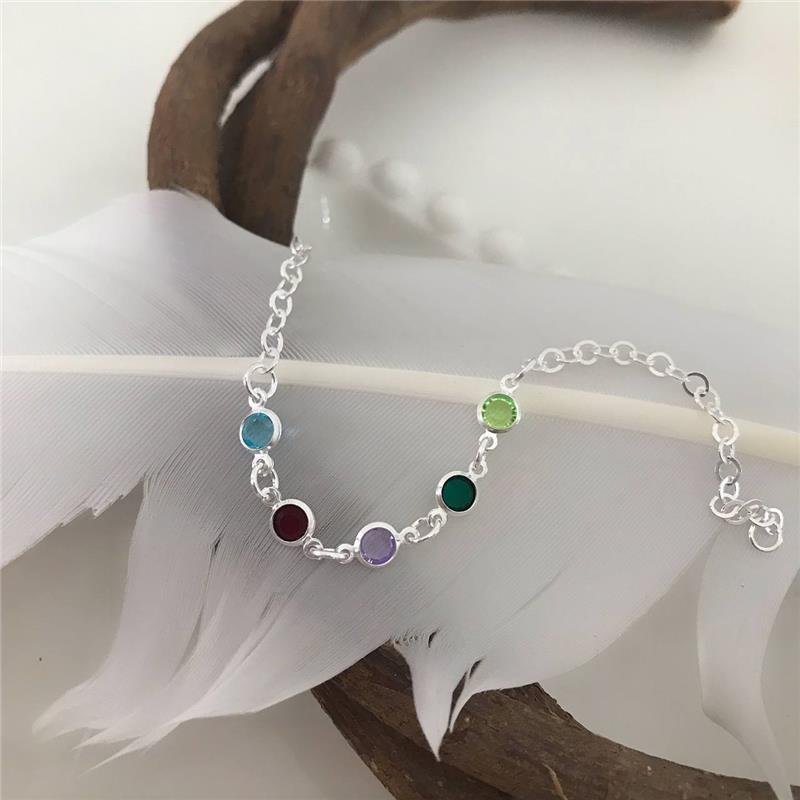 PULSEIRA PRATA 925 PEDRAS COLORIDAS 0,5 CM