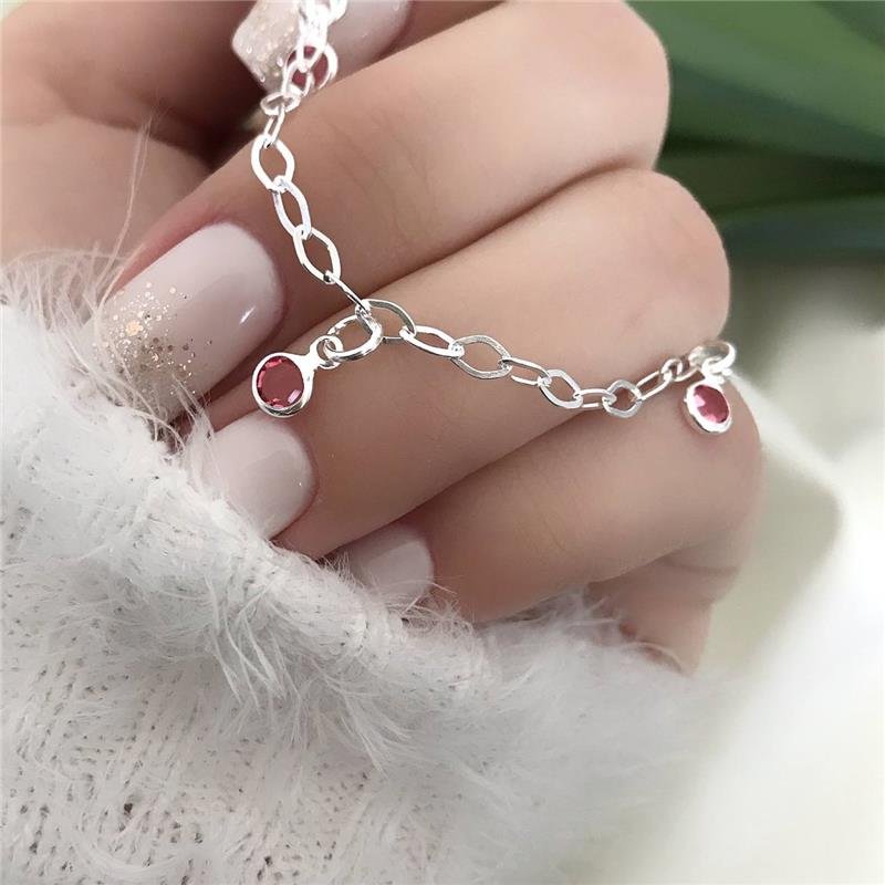 PULSEIRA PRATA 925 PEDRAS COLORIDAS