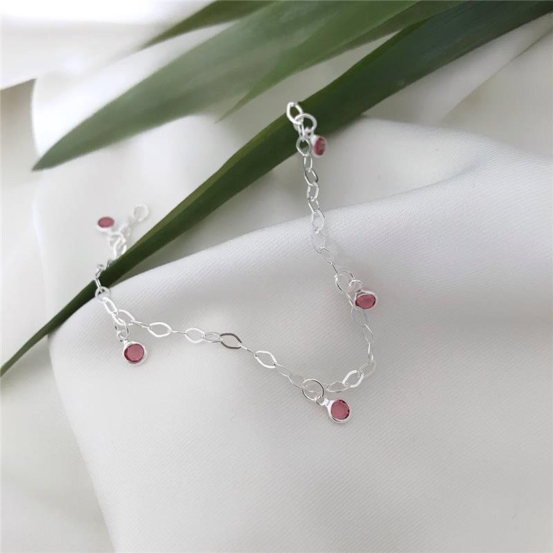 PULSEIRA PRATA 925 PEDRAS COLORIDAS